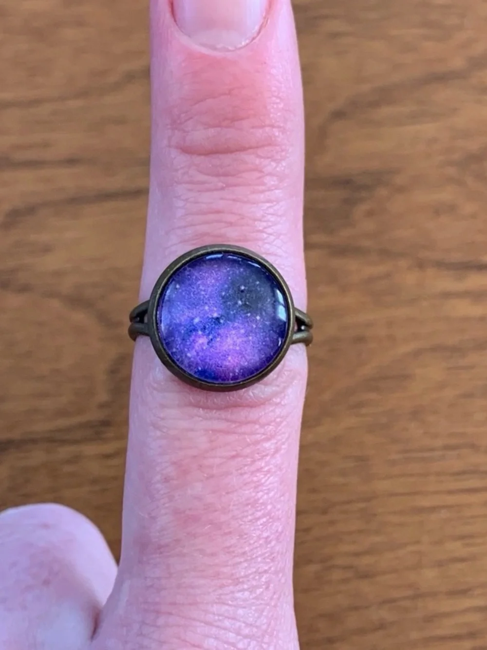 Galaxy Purple Round Glass Ring - Kids Jewelry